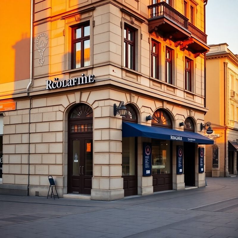 Fațada clasică a unei clădiri de pe Strada Lăpușneanu, Iași, în lumina apusului